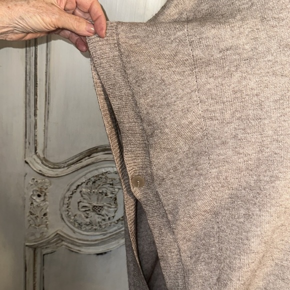 Sisters Soft Cowl Neck Taupe Spaced Dyed Button Detailing Poncho OSFM - Picture 6 of 11